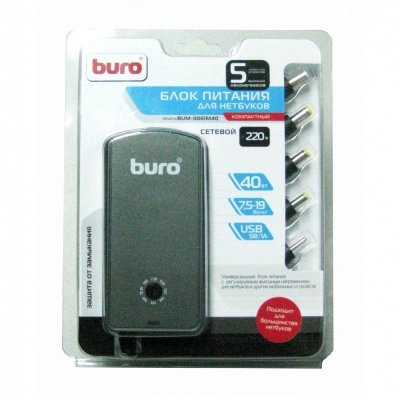    AC Buro BUM-0061M40 W /7.5-19Vout/USB/netbook