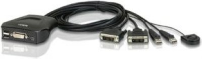 Товар почтой KVM-переключатель ATEN CS22D-A7, 2-портовый, без OSD, некаскад., USB+DVI