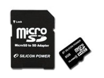   - Silicon Power  Micro SDHC Class 4+SD adapter 8 GB