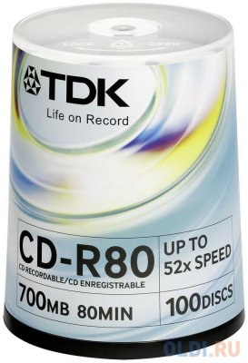    TDK CD-R 700Mb 52x Cake Box 100  t18773