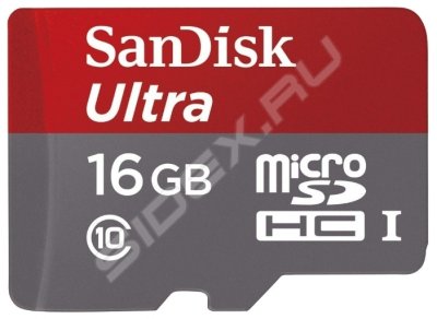   Sandisk Ultra microSDHC Class 10 UHS-I 48MB/s 16GB + SD  + Memory Zone Android App (SDSDQUAN-