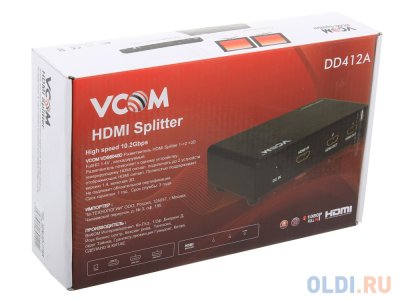    HDMI Spliitter 1=)2 3D Full-HD VCOM 1.4v HDP102 [VDS8040D]    2