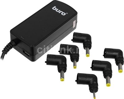    AC Buro BUM-0061A40 Auto, 40W, 7,5V-19V, 6 connectors, 1A USB port, netbook