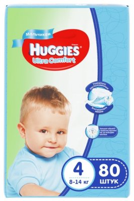    Huggies  Ultra Comfort   4 (8-14 ) 80 .