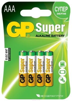      GP Batteries "Super Alkaline",   A , 4 