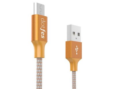     Dotfes USB - Micro USB A06M 2.5A 1m Orange 14652
