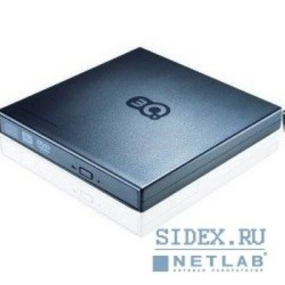     3Q Glaze DVD RW Slim External (3QODD-T105U-EB08), USB 2.0, Black (Retail)