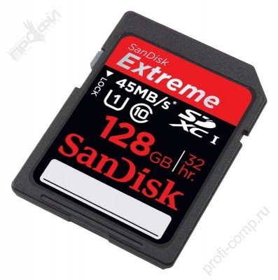     SDXC UHS-I 128GB SanDisk Class 10 Extreme HD Video 45 mb/s (SDSDX-128G-X46)