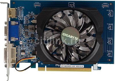   GigaByte GV-N630-1GI  PCI-E NVIDIA GeForce GT 630 1GB GDDR3 128bit 810/1600MHz DVI(HDCP)/H