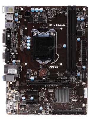    MSI H81M PRO-VD (S1150, iH81, 2*DDR3, PCI-E16x, 2*PCI-Ex1, SVGA, DVI, SATA III, GL