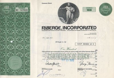     "Faberge Incorporated.   100 ". , 1970 