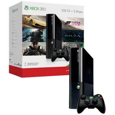     Xbox 360 Microsoft 500GB + Forza Horizon 2 + Halo 4 + Gears of War 3