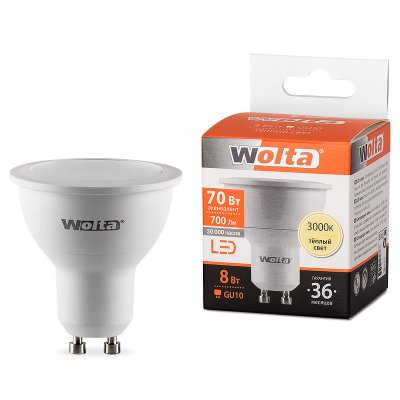     Wolta LED MR16/8W/3000K/GU10 25YPAR16-230-8GU10