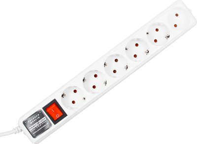     Surge protector Power Cube 0.5 m, 5 outlets (white) 10A / 2.2kVt