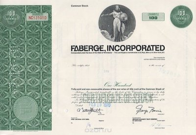    "Faberge Incorporated.   100 ". , 1970 