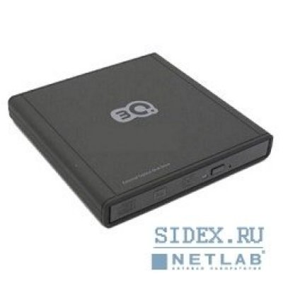     3Q Quber DVD RW Slim External (3QODD-T117R-AB08), USB 2.0, Black (RTL)