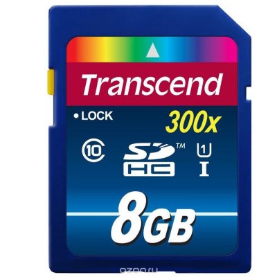   Transcend SDHC Class 10 UHS-I 300x 8GB   (TS8GSDU1)