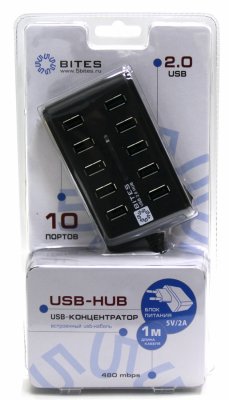   USB  5BITES HB210-205PBK, BLACK