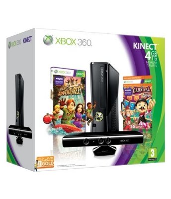     Microsoft XBox 360 Slim 4Gb + Kinect + Kinect Adventures + Disneyland Adventures 