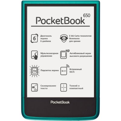     PocketBook 650 6" E-Ink Carta frontlight 1024x758 touch 1.0Ghz 512Mb/4Gb 