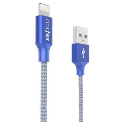     Dotfes USB - Lightning A06 2.5A 1m Blue 14627