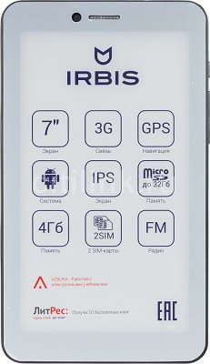    IRBIS TX22, 4  ., 512  ., WiFi+3G , 4.4 ,  7 . IPS