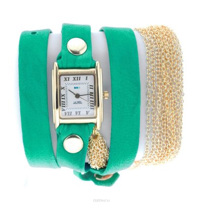      La Mer Collections "Chain Rio Gold Teal". LMMULTICW1021TEAL