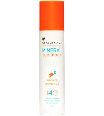    Mineral Sun Block    SPF4 ( ronze Carrot Oil)