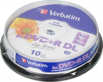     DVD+R  Verbatim DualLayer 8,5Gb 8x 10 . CakeBox (43818)