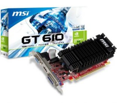    MSI PCI-E nVidia N610-2GD3H/LP GeForce GT 610 2048Mb 64bit DDR3 550/1000 DVI/HDMI/CRT/HDC