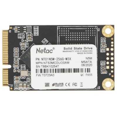    SSD Netac N5M 256Gb mSATA [NT01N5M-256G-M3X] 3D NAND 3  TLC