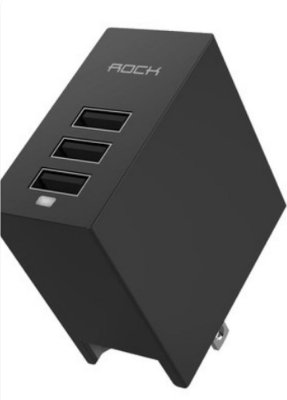     ROCK Trident Travel Charger Black 88935
