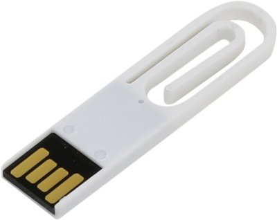   USB Flash Drive 8Gb - Iconik  for Your Logo White PL-CLIPW-8GB