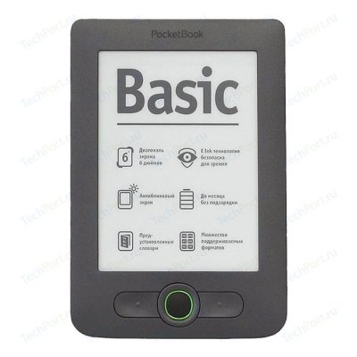     Pocketbook Basic 613 (Gray) (6", mono, 800x600, 2Gb, FB2/PDF/DJVU/EPUB/DOC/DOCX/JP