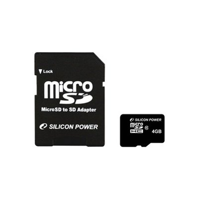     SDMicro (TransFlash) 4GB Silicon Power (Class 6) SD Adapter (SP004GBSTH006V10-SP)