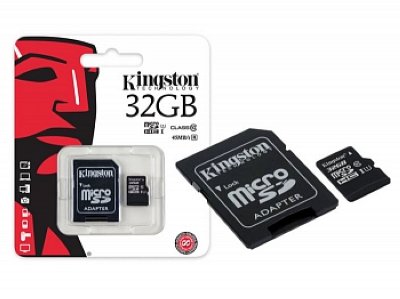     Kingston MicroSD 32Gb Class10 UHS-I + SD / SDC10G2/32GB