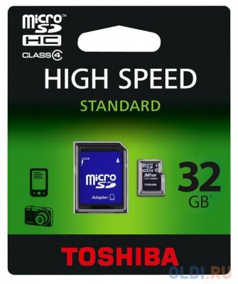    Micro SDHC 32Gb Class 4 Toshiba SD-C32GJ BL5A/6A +  SD