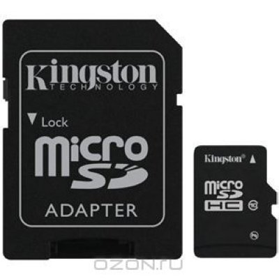   8Gb   microSDHC Kingston (SDC4/8GB-2ADP) Class 4 + 2 