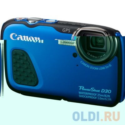   Canon PowerShot D30 blue   BSI CMOS 12.1MPix, 5 x Zoom, LCD 3", GPS, SD/SDHC, 