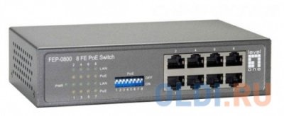    LevelOne FEP-0800 8-Port Fast Ethernet POE Switch(90W)