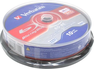  Blu-Ray Verbatim 25 , 2x, 10 ., Cake Box, (43694),  -