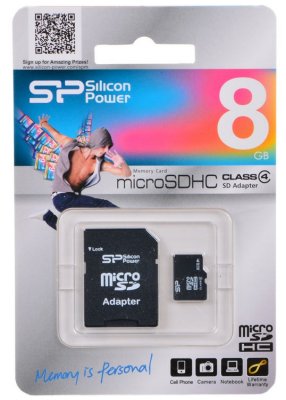     microSD 8GB Silicon Power microSDHC Class 4