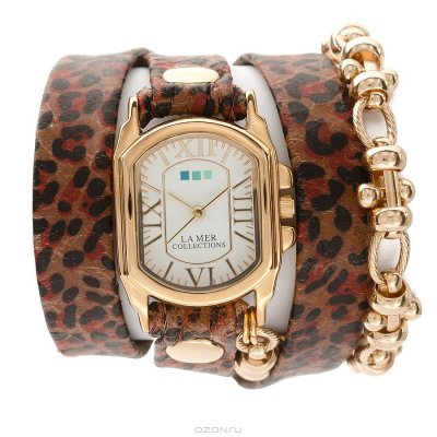      La Mer Collections "Charm Indian Leopard - Gold Barbell". LMSCW2000