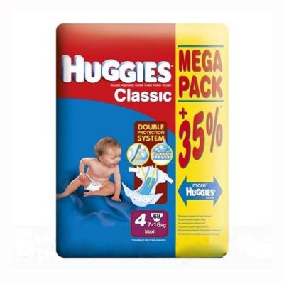    Huggies Classic Mega Pack  4 7-16  68 