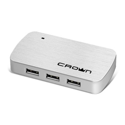   USB  CROWN MICRO CMH-B23 USB 2.0, 4-port (silver)