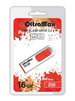    USB Flash Drive 16Gb - OltraMax 250 OM-16GB-250-Red