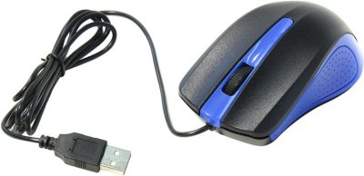     OKLICK Optical Mouse (225M) (Black&Blue) (RTL) USB 3btn+Roll (288233)