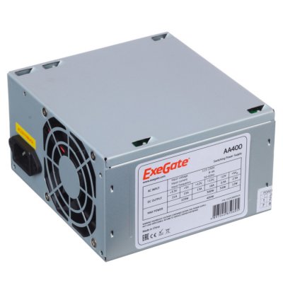   Exegate EX253682RUS   400W Exegate AA400, ATX, 8cm fan, 24+4pin, 2*SATA, 1*IDE