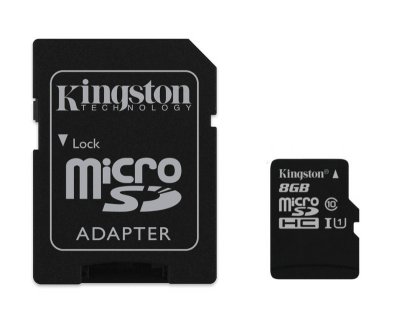     8Gb - Kingston Micro Secure Digital HC Class 10 UHS-I SDC10G2/8GB    SD