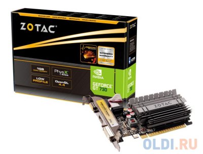    1Gb (PCI-E) Zotac GT730 LP c CUDA (ZT-71106-10L) GDDR3, 64 bit, HDCP, 2*DVI, HDMI, Retail